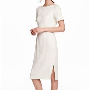H&M Cream Jacquard Weave Dress